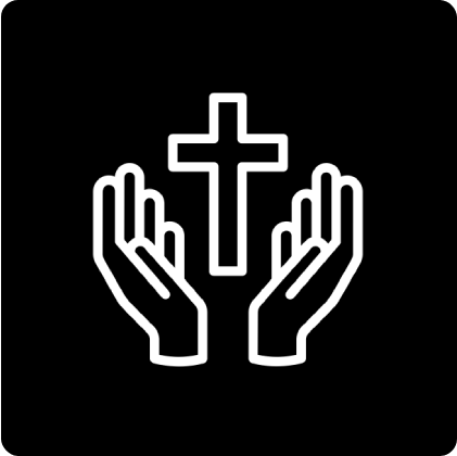 Hands holding a cross